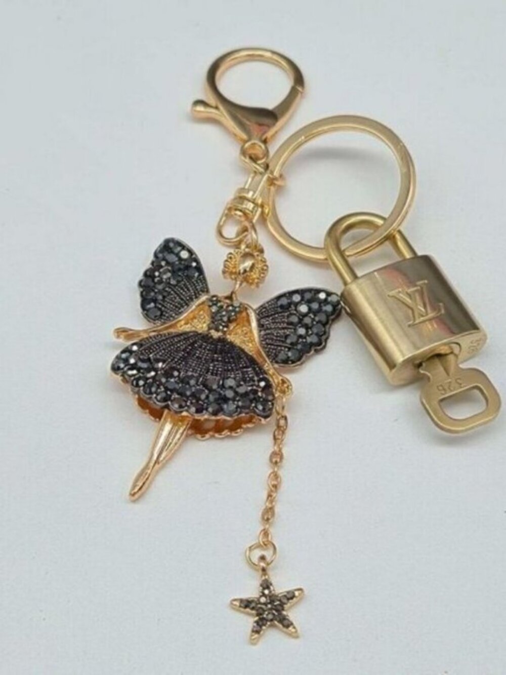 Louis Vuitton Gold Lock 🔒 Authentic LV Key + Unbranded Fairy Bag Charm - Picture 8 of 9